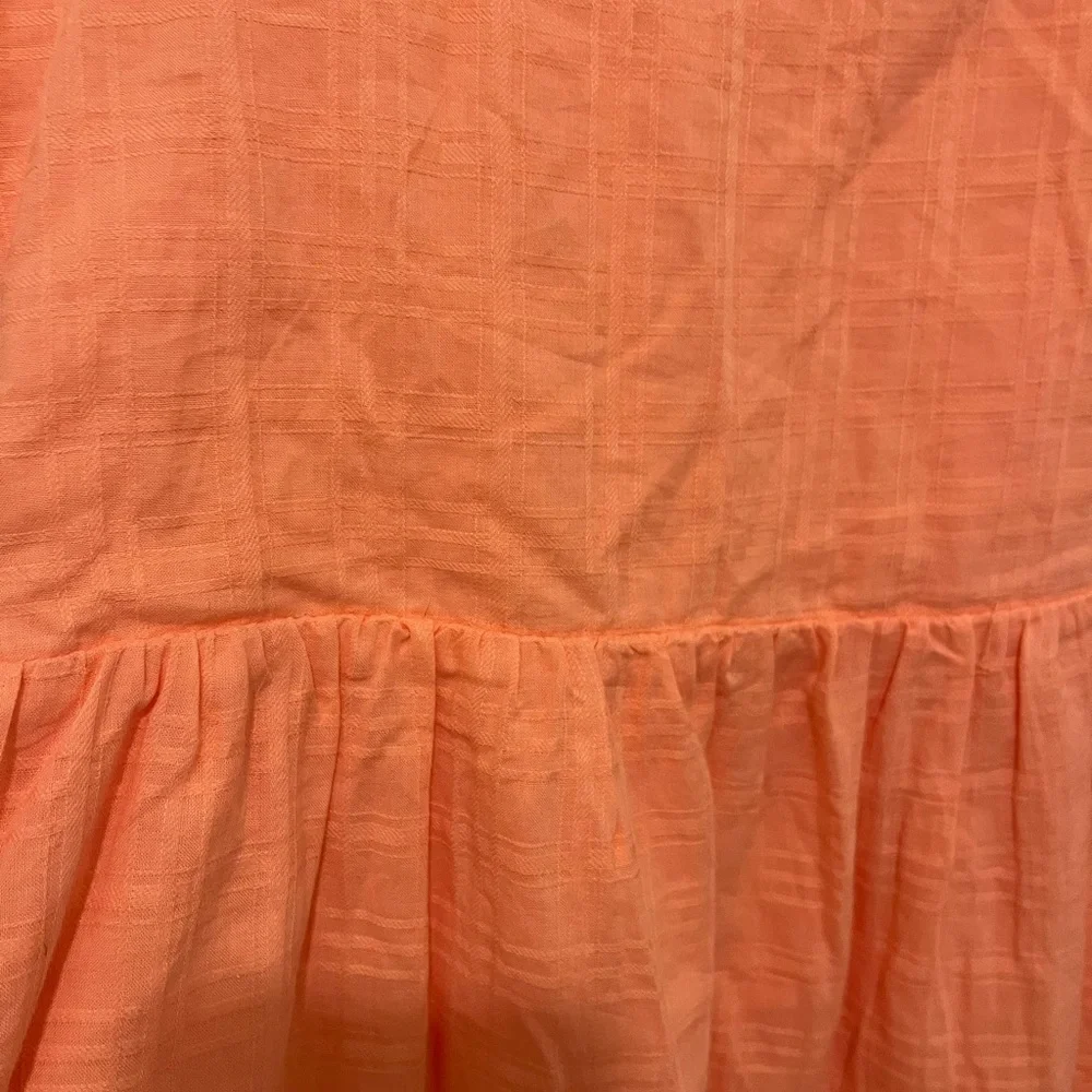 NWOT Gap Kids Girl's Cotton Tiered Peasant Dress Sleeveless Peach Lined XL 14/16